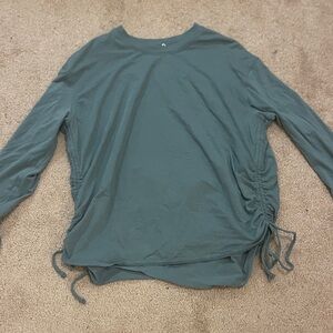 Teal LululemonLong Sleeve Ruched Top